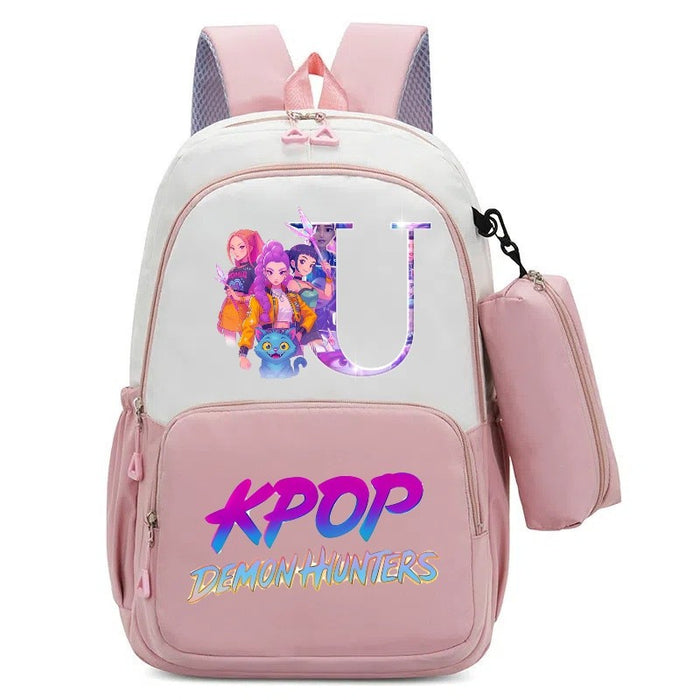 Wholesale Alphabet Cartoon Print Two-Piece Backpack Set for Primary and Middle School Students