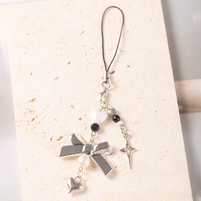 Wholesale Silver Bow Mobile Phone Chain Versatile Bag Pendant Polaroid Key Chain