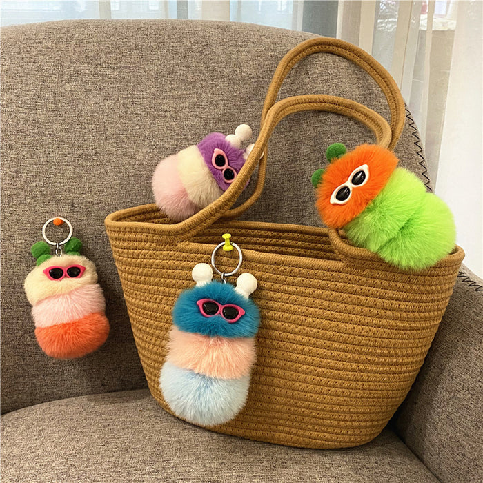 Wholesale Keychain Cartoon Plush Doll Car Keychain Ring Hairball Bag Pendant Accessories
