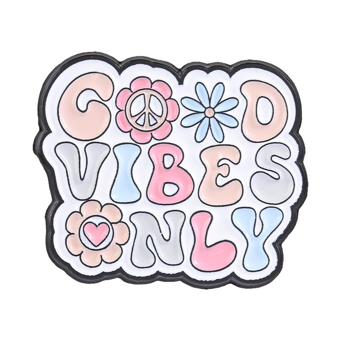 Wholesale Retro Hippie Peace Sign Brooch Stylish Zinc Alloy Pin Jewelry Accessory For Boutique Resale