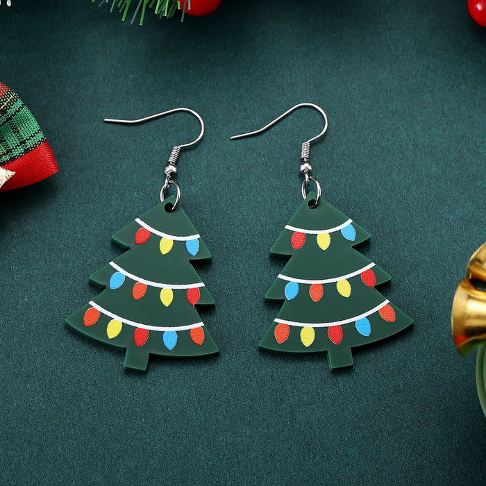 Wholesale Christmas Lights Christmas Tree Pendant Earrings