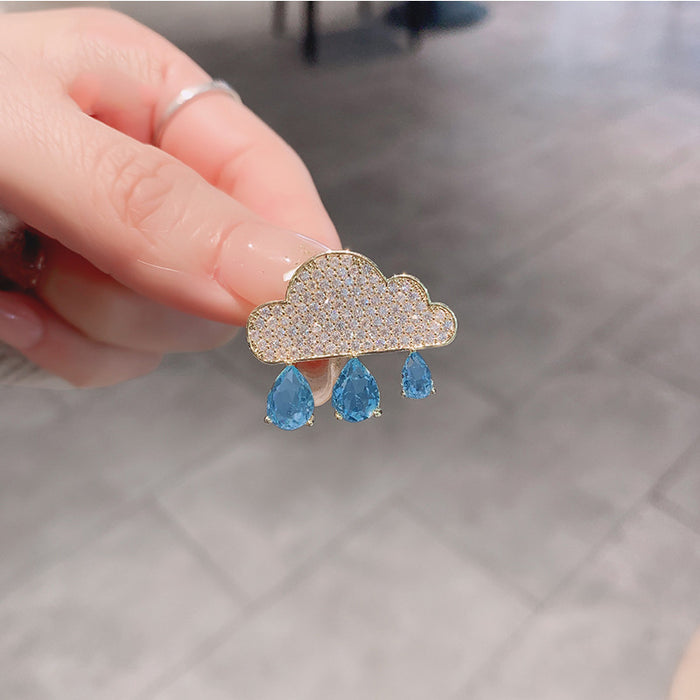 Wholesale Cute anti glare brooch, simple and elegant crystal temperament, chest flower collar needle