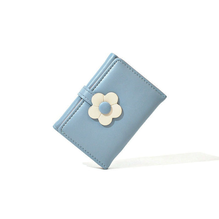 Wholesale New Simple Fresh Sweet Cute Flower Student Short Trifold Wallet JDC-WT-QT012