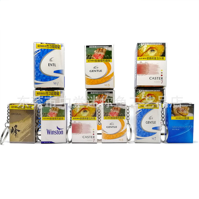 Wholesale Simulation cigarette box hanging decoration paper box keychain car keychain bag