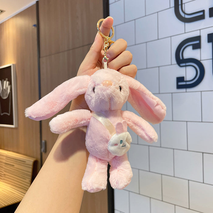 Wholesale rabbit plush pendant grab machine Doll  cartoon keychain plush toy