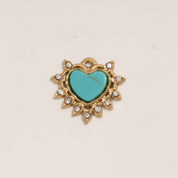 Wholesale Fashion and personalized stainless steel pendant Devil's Eye natural stone heart pendant wholesale