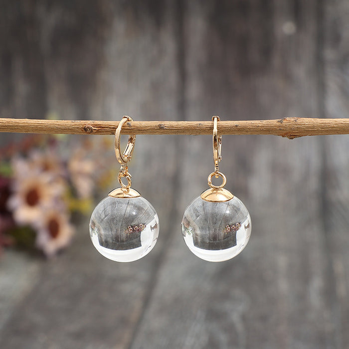 Wholesale Transparent Simple Style Spherical Glass Earrings