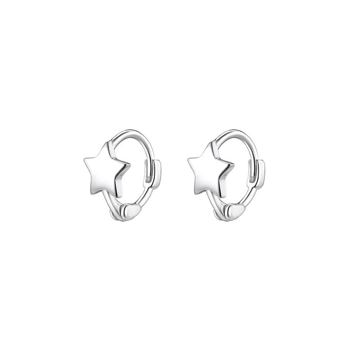 Wholesale Earrings with fashionable ear loops, niche smooth surface design, simple star shaped earrings