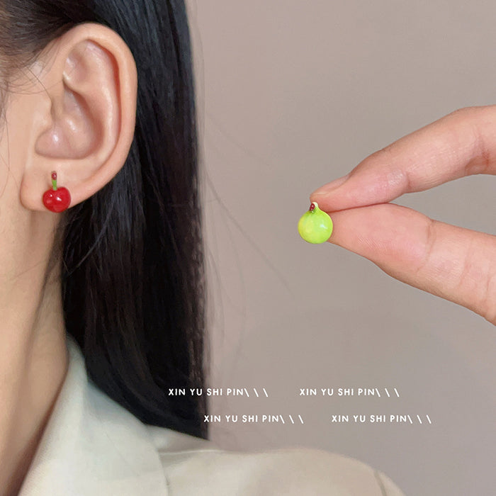 Wholesale Cherry earrings, niche creativity, simple and cute temperament, versatile earrings, new earrings