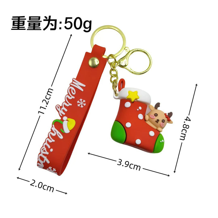 Wholesale  Keychain Christmas Pendant Christmas Tree Reindeer Doll Bag Key Chain Gift