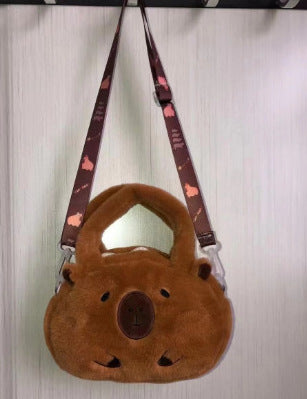 Wholesale Plush Capybara Backpack Cute Crossbody Handbag Female Cartoon Student Small Backpack