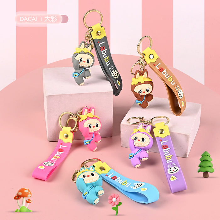 Wholesale PVC Soft Rubber Cartoon Keychain 3D Doll Bag Charm for Students Backpack Decorative MOQ≥10