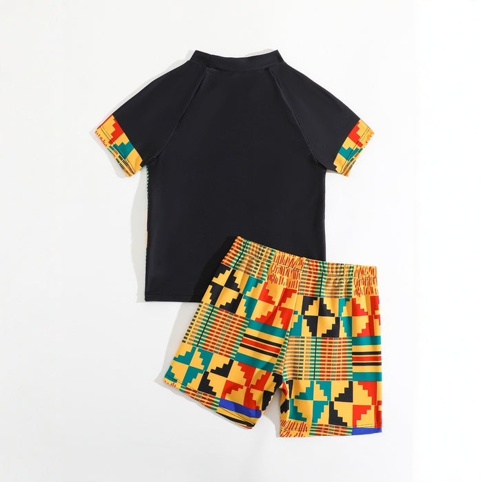 Wholesale Splicing color blocking set 2-piece set