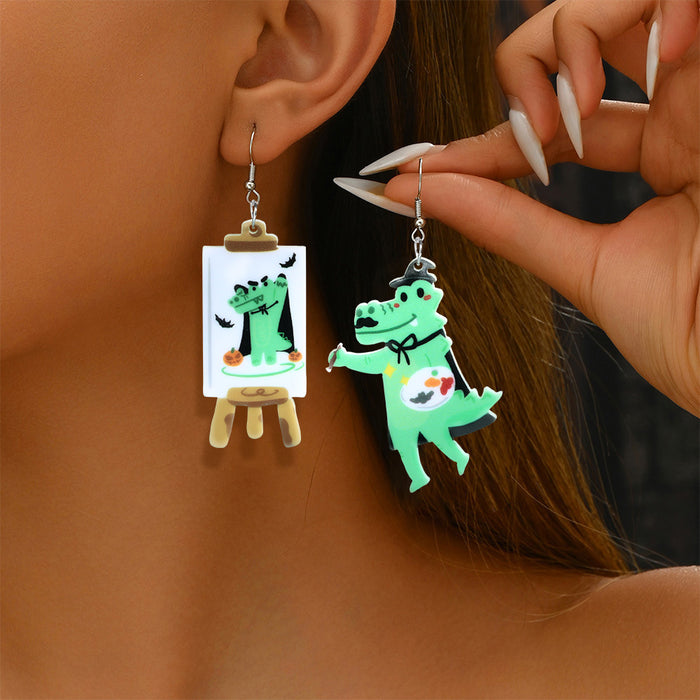 Wholesale Cartoon cat and elephant animal acrylic earrings