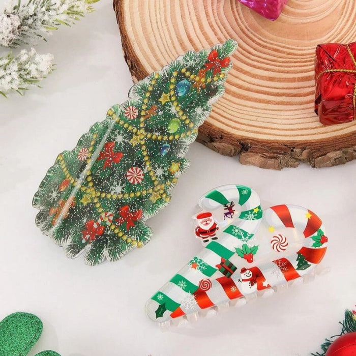 Wholesale Cartoon Christmas Tree Clip  Crutch Hairpin Hair Shark Clip Fashion Pony Clip Party Hair Accessories