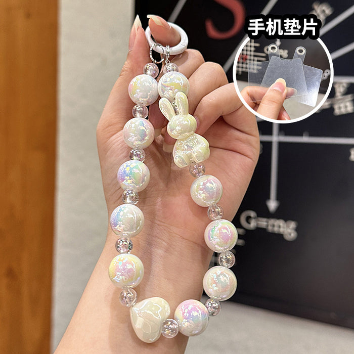 Wholesale Beaded Acrylic Keychain DIY Small Pendant Key Hanging Decoration Car Keychain