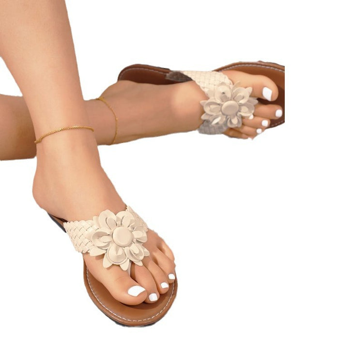 Wholesale 2024 Summer Flower PU Thong Sandals JDC-SP-HXZ008