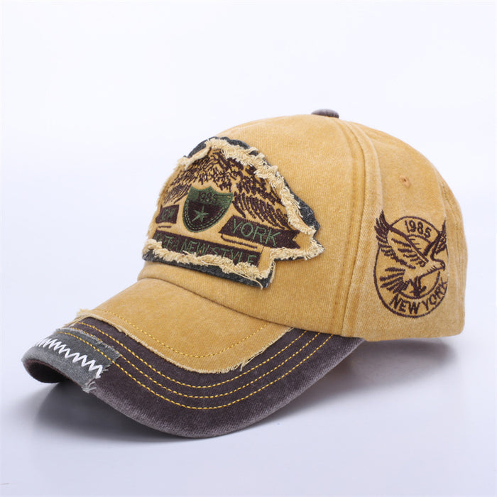 Wholesale Baseball cap, washed cotton, men's used adhesive cloth, duck tongue cap, hat