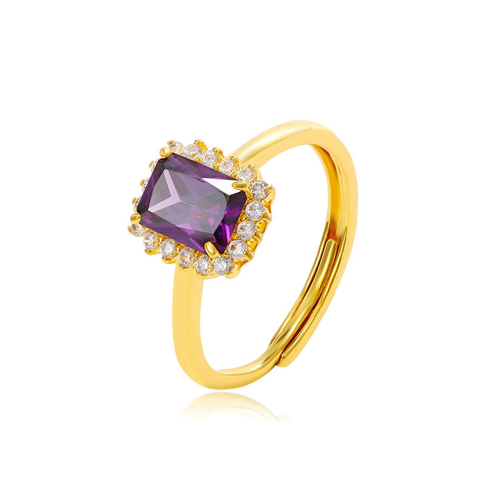 Wholesale Square Temperament Retro Light Luxury Ring for Women JDC-RS-XP001