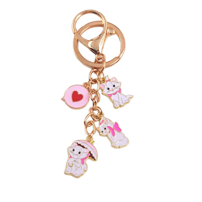 Wholesale Cartoon Cat Keychain Metal Creative Cute Cat Girlfriend Bag Pendant Couple Cat Ornament