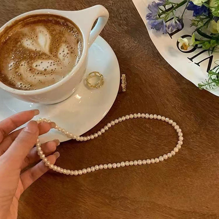 Wholesale Pearl necklace for women, light luxury, niche design, high-end sensation, neck chain, bone chain, neck chain