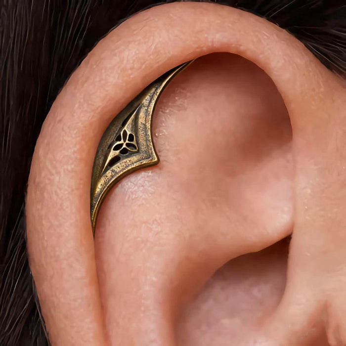 Wholesale Electroplated Gold Gothic Earrings Web Geometric Moon Shape