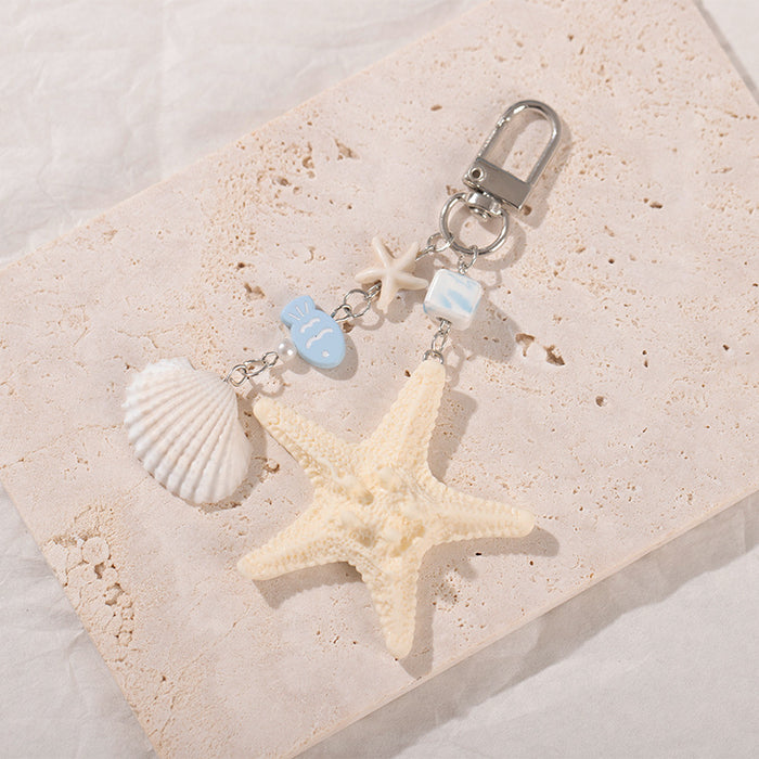 Wholesale Ocean Style Fish Shell Decorative Keychain Pendant Starfish Mobile Phone Pendant