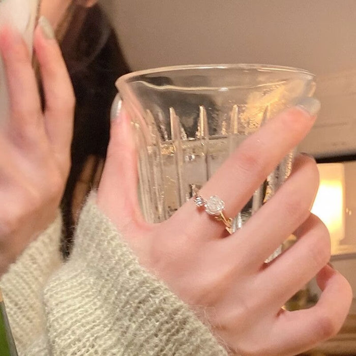 Wholesale Thorn Mountain Camellia Open Ring Personalized Rose Blossoms Adjustable Pair Ring