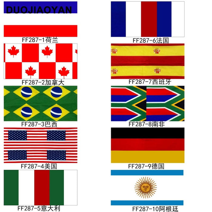 Wholesale Printed Flag Pattern Sports Headband Polyester Stretchy Wide Edge Everyday Styling