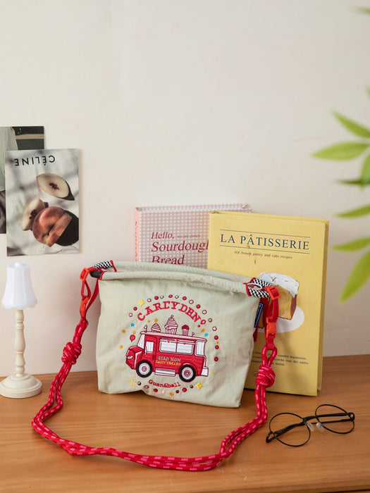 Wholesale Handheld single shoulder canvas bag, mobile zipper small bag