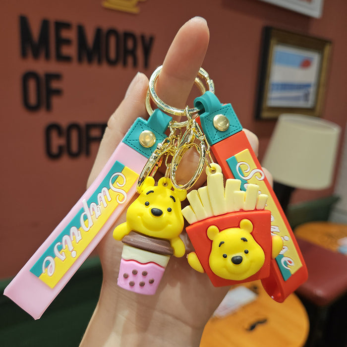 Wholesale Cartoon bear keychain pendant couple bag ornaments bear doll car key chain small gift