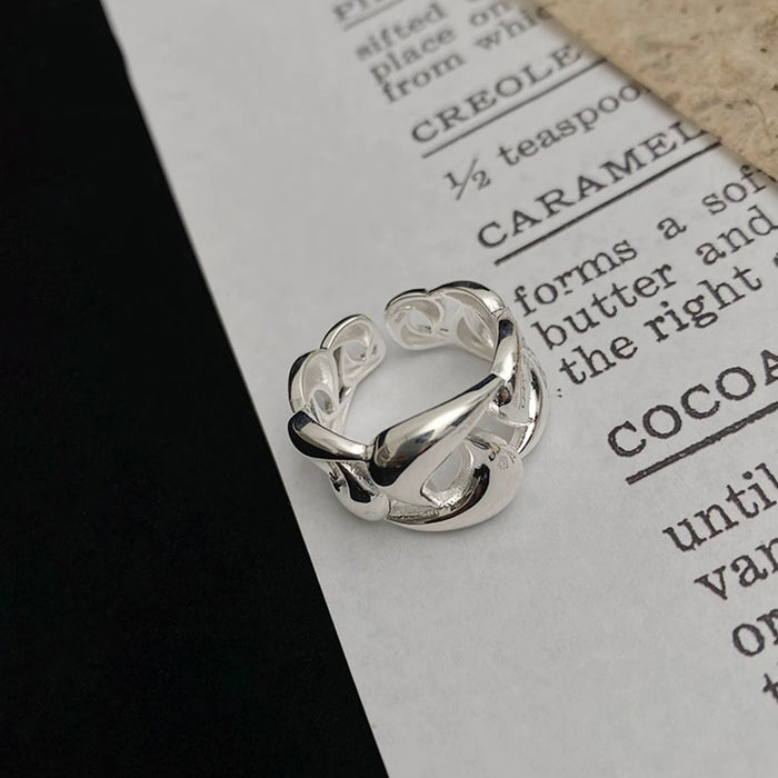 Wholesale Minimally hollowed out ring with niche design, high-end fashion, light luxury, adjustable opening, new jewelry