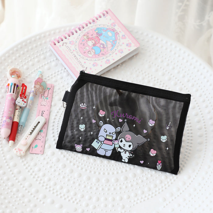 Wholesale Cartoon Mesh Zipper Bag Student Simple Storage Bag JDC-PB-XBB001