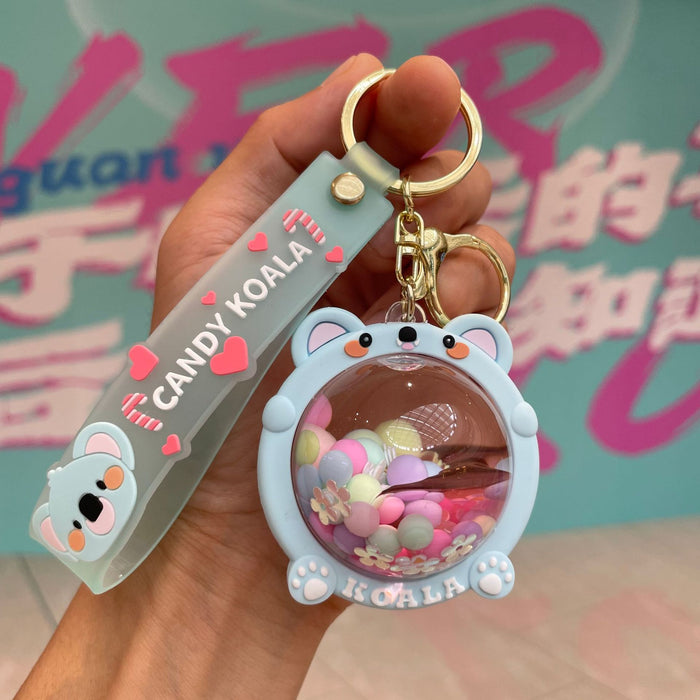 Wholesale Acrylic oiled peach keychain couple bag pendant car keychain pendant small gift