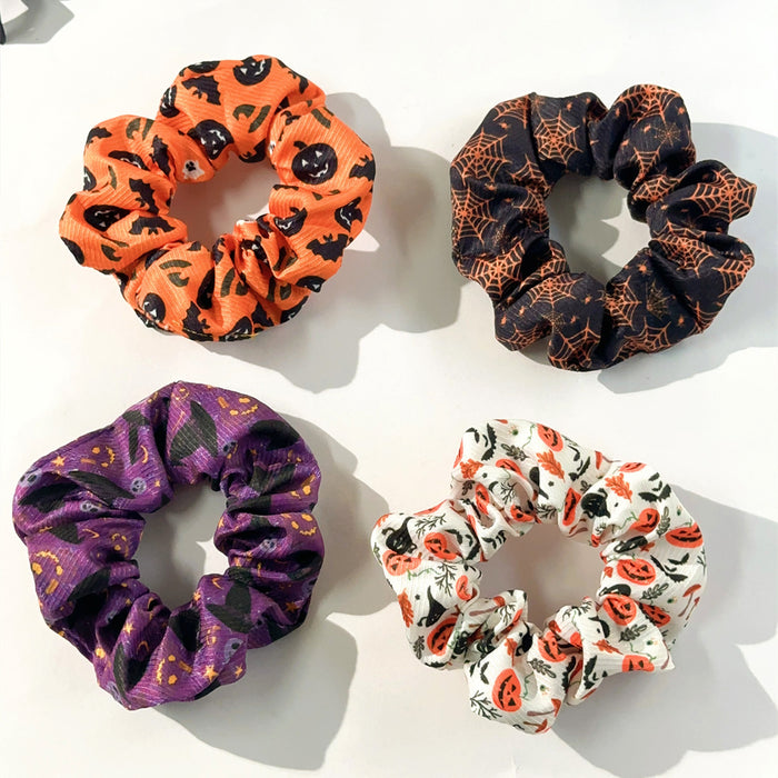 Wholesale  Ghost Witch Hat Scrunchie High Elastic Fabric Hair Accessory