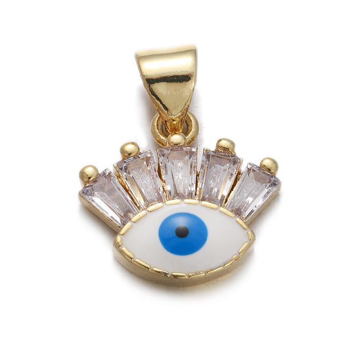 Wholesale Turkish Evil Eye Zircon Oil Drop Pendant JDC-PT-YJ009