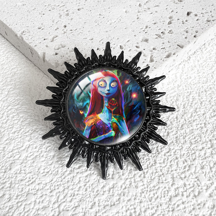 Wholesale  series Christmas night e swimming Black Time gem metal brooch  Black Devil badge
