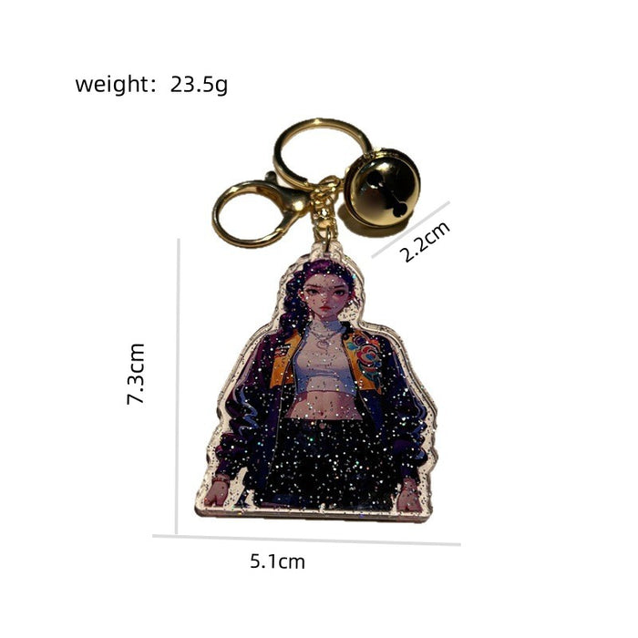 Wholesale 5 PCS KPOP Cute Cartoon Double-Sided Acrylic Keychains