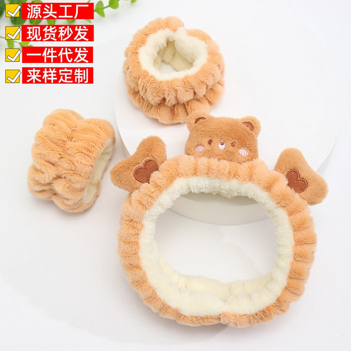 Wholesale Cute cartoon animal-shaped face wash headband