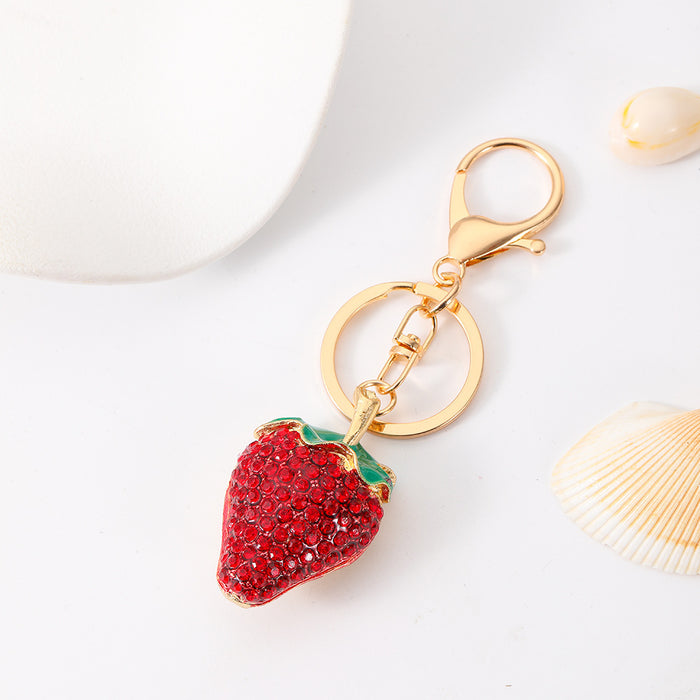 Wholesale Fruit Shaped Metal Keychain Decorative Bag Charm MOQ≥2