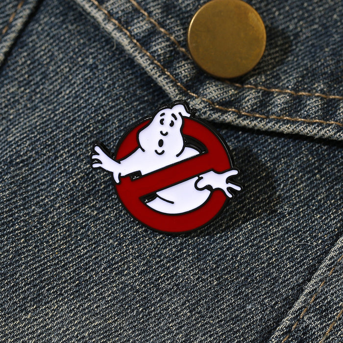 Wholesale Ghostbusters Cartoon White Ghost Metal Brooch Pin Decorative Fashion Accessory