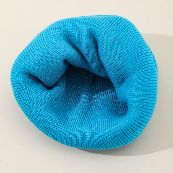 Wholesale Cartoon embroidery funny knitted hat autumn and winter cold hat outdoor warm hat