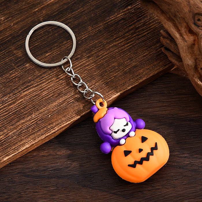 Wholesale  keychain trick-or-treating ghost pumpkin keychain  pendant chain skull ghost key chain
