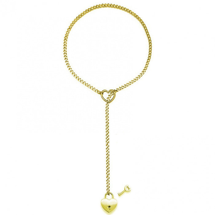 Wholesale New Fashion Love Lock Peach Heart Necklace Stainless Steel Plated Silver Necklace