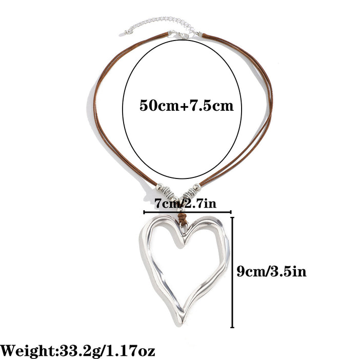 Wholesale Exaggerated Big Heart Fashion Sweater Chain JDC-NE-Gute001