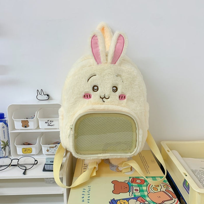 Wholesale Cute cartoon embroidered plush bag, single shoulder crossbody bag, transparent backpack wholesale