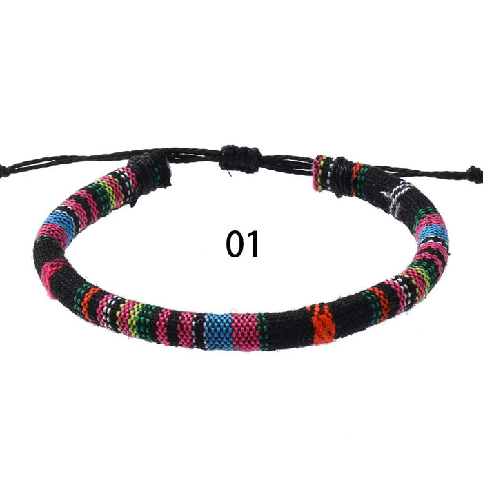 Wholesale Hot Sale Bohemian Ethnic Style Hand-woven Bracelets Colorful Surfing Cloth Bracelets Friendship Bracelets JDC-BT-XH006