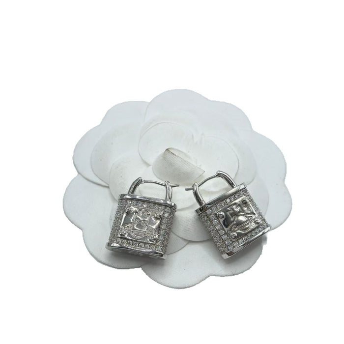 Wholesale Light Luxury Lock Statemente Earrings