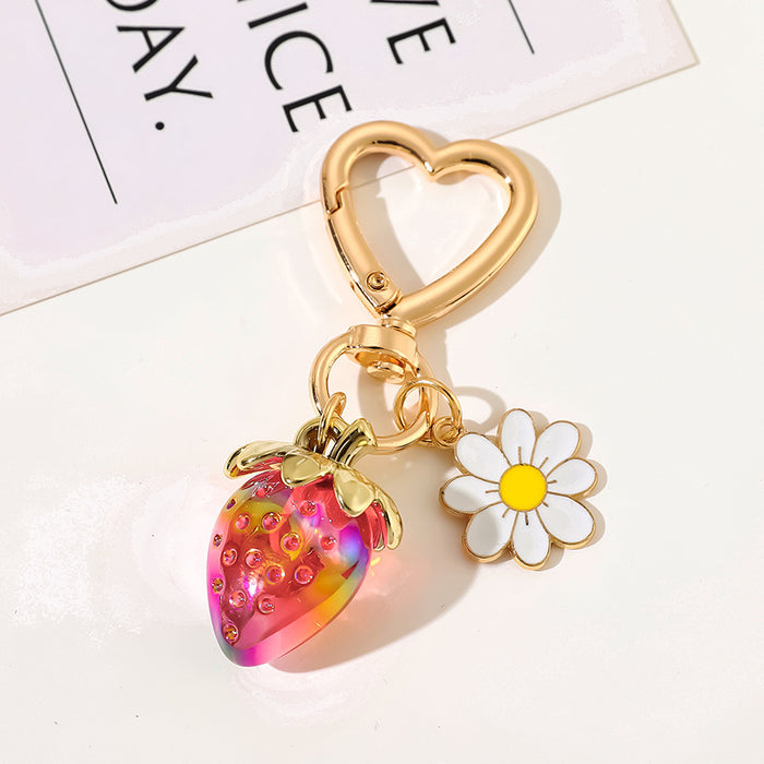 Wholesale Cute Strawberry Heart Keychain Bag Charm Fashion Gift