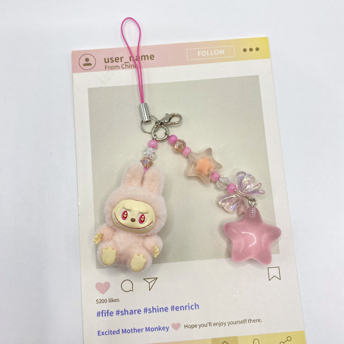 Wholesale Flocked Mini Keychain Vinyl Cute Baby Walking Bag Mobile Phone Pendant Cute Pendant